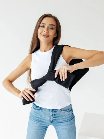 Топ под пиджак в рубчик спортивная майка МК558