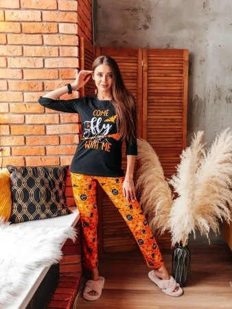 Пижама с брюками хлопок домашний костюм