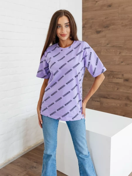 Футболка оверсайз с принтом большого размера