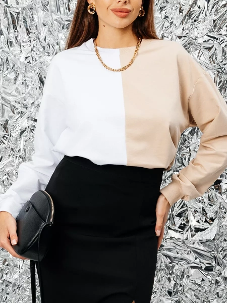 Свитшот женский толстовка больших размеров кофта ДФ581