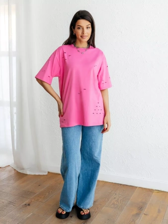 Футболка оверсайз большого размера с дырками