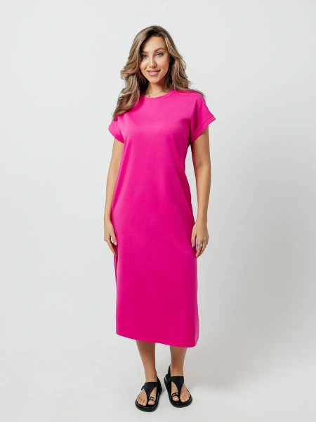 Платье женское летнее трикотажное больших размеров длинное