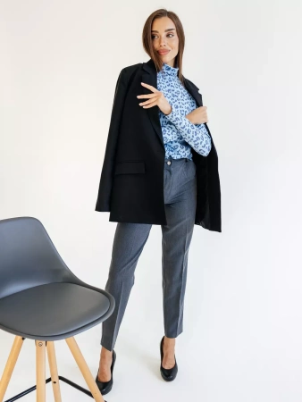 Водолазка женская облегающий лонгслив с принтом ДК572