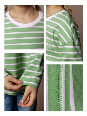 Свитшот для девочки в полоску, тельняшка на весну