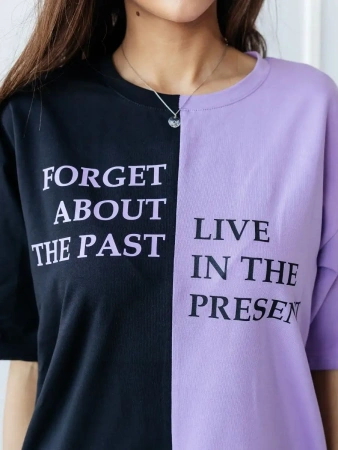 Футболка с принтом оверсайз больших размеров