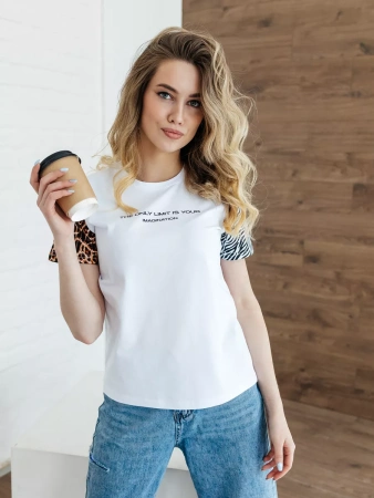 Футболка хлопок с принтом новогодняя больших размеров