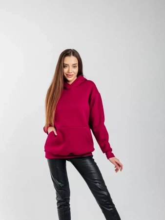 Однотонное худи с начесом