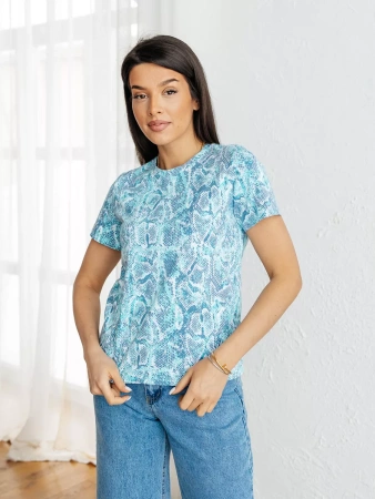 Футболка прямая с принтом хлопок больших размеров ФК561