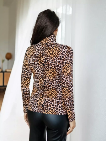 Водолазка женская облегающий лонгслив с принтом ДК572