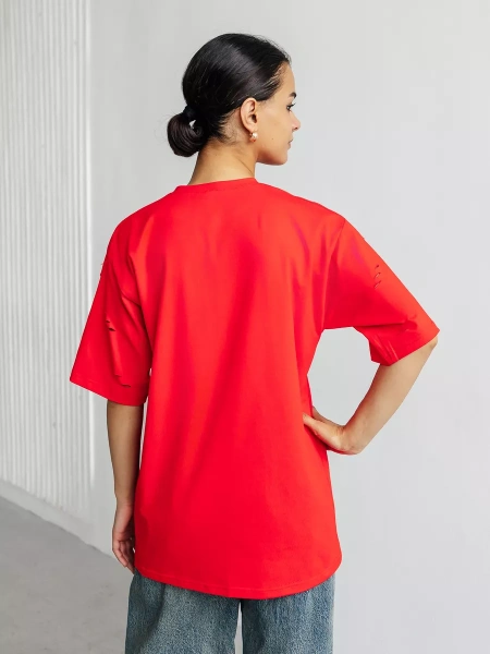 Футболка оверсайз большого размера с дырками