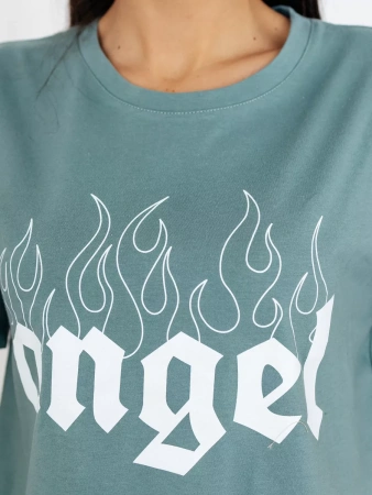 Хлопковая ночная сорочка с надписью