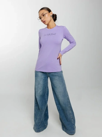 Лонгслив женский облегающий с принтом нарядный ДК589