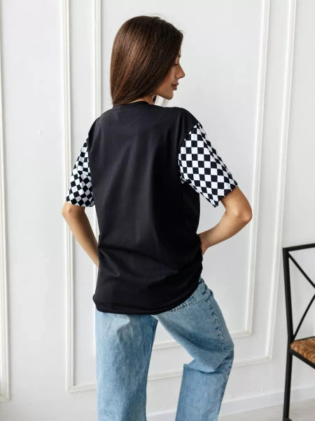 Футболка оверсайз с принтом длинная