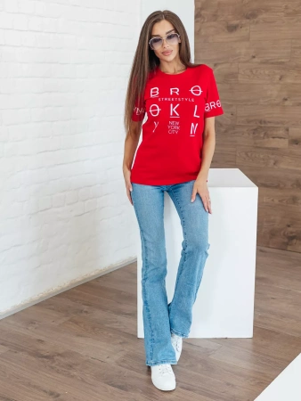 Футболка хлопок с принтом летняя больших размеров ФК562