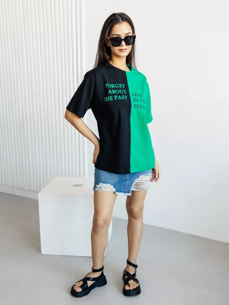 Футболка с принтом оверсайз больших размеров ФК531