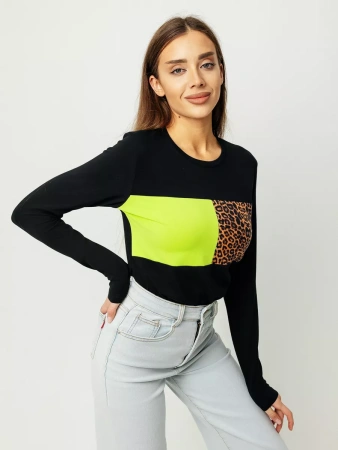 Лонгслив женский облегающий с принтом дк573