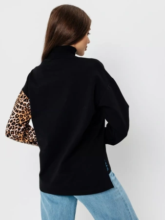 Кофта с горлом оверсайз большого размера нарядный