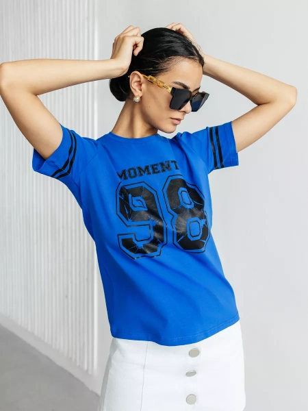 Футболка хлопок с принтом летняя больших размеров