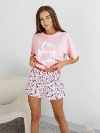 Пижама женская с шортами большие размеры хлопок
