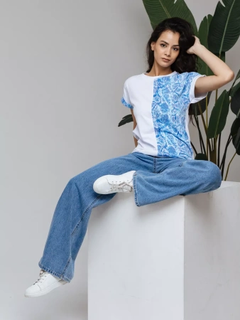 Футболка хлопок с принтом нарядная больших размеров