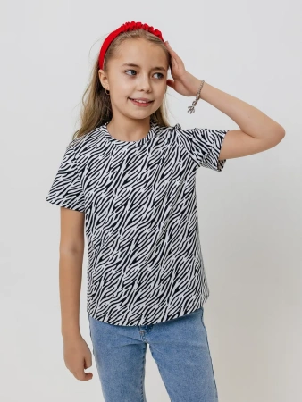 Футболка для девочки с принтом хлопок летняя пляжная