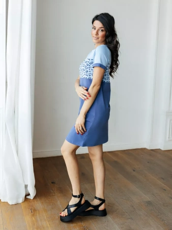 Платье домашнее женское больших размеров прямое повседневное