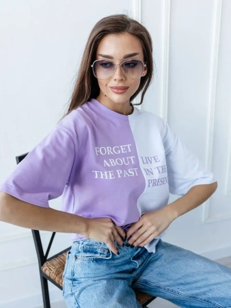 Футболка с принтом оверсайз больших размеров