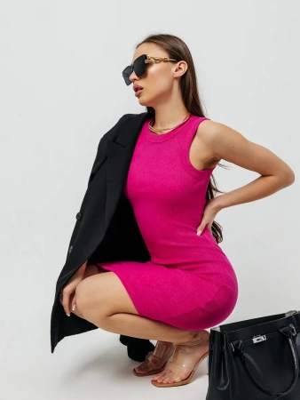 Платье женское в рубчик