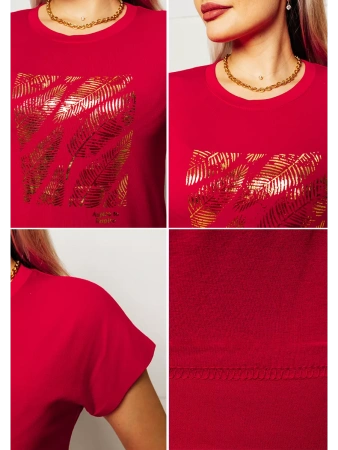 Футболка женская больших размеров с принтом нарядная