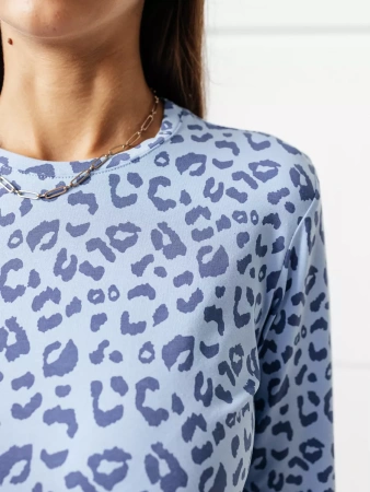Лонгслив леопард женский облегающий с принтом дк571