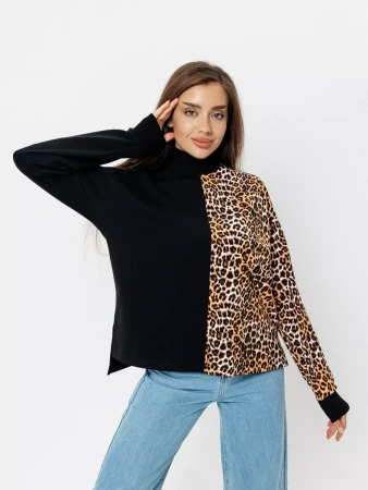 Кофта с горлом оверсайз большого размера нарядный