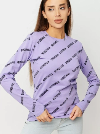 Лонгслив женский облегающий с принтом дк571