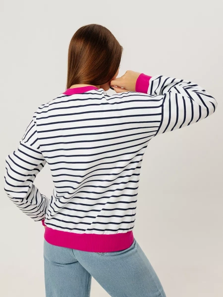 Кофта в полоску нарядная больших размеров джемпер