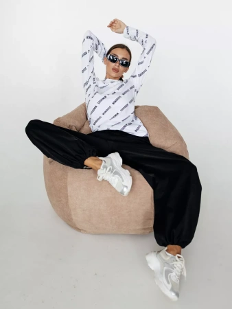 Лонгслив белый женский облегающий с принтом дк571