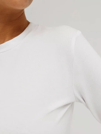 Лонгслив белый облегающий кофта больших размеров дк540