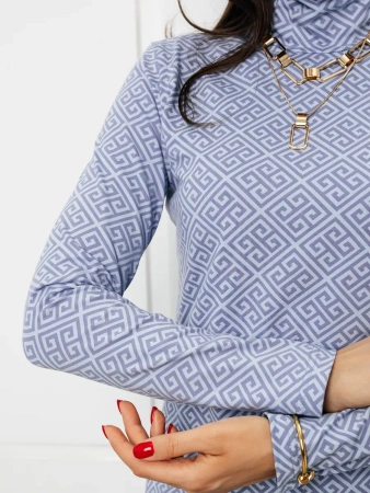 Водолазка женская облегающий лонгслив с принтом ДК572