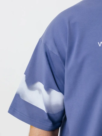 Футболка базовая оверсайз с принтом хлопок летняя