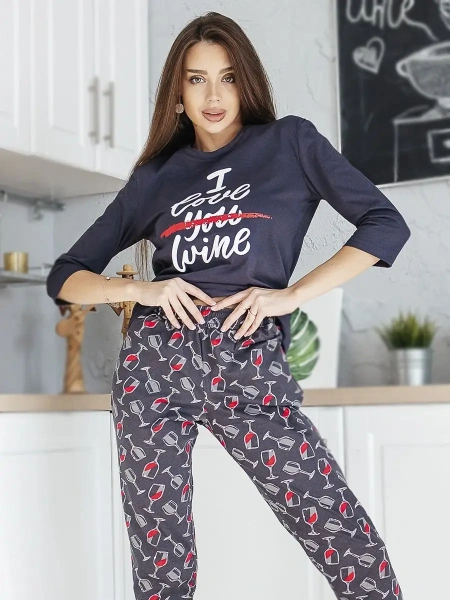 Пижама женская со штанами домашний костюм большие размеры