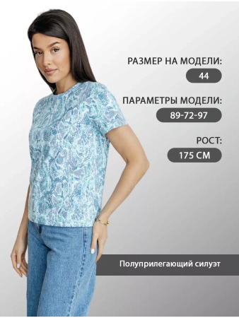 Футболка прямая с принтом хлопок больших размеров ФК561