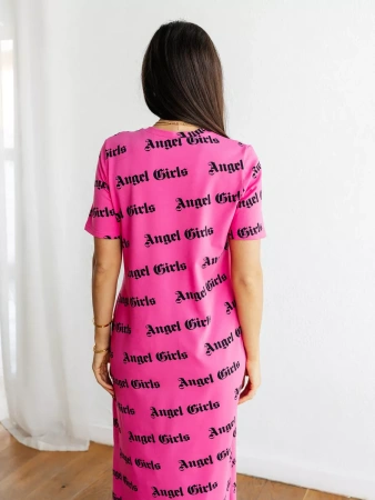 Платье женкое трикотажное с принтом больших размеров ПЛК609