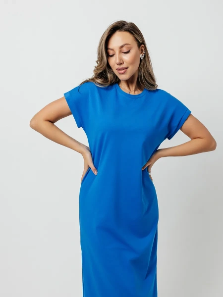 Платье женское летнее трикотажное больших размеров длинное