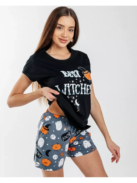 Пижама с шортами домашний костюм хлопок