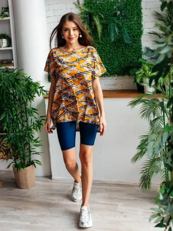 Туника женска оверсайз домашняя с принтом платье