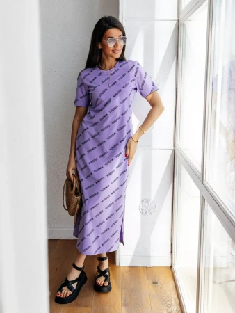 Платье футболка женское с принтом больших размеров ПЛК609