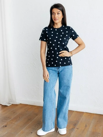 Футболка с принтом хлопок больших размеров новогодняя ФК561