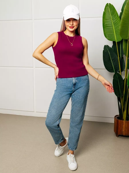 Топ под пиджак в рубчик спортивная майка МК558