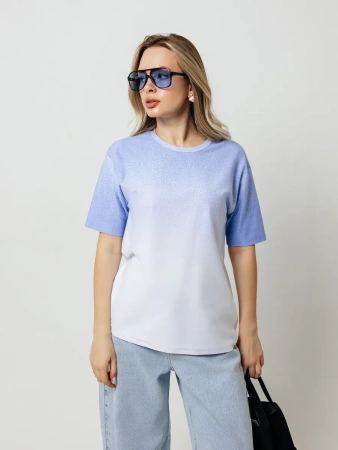 Футболка женская нарядная больших размеров хлопок