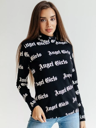 Водолазка женская облегающий лонгслив с принтом ДК572