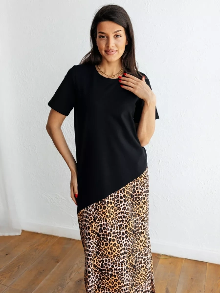 Платье женское леопардовое больших размеров длинное