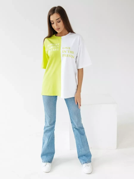 Футболка с принтом оверсайз больших размеров ФК531